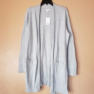 New Nine West Light Grey Cardigan - Size PXL